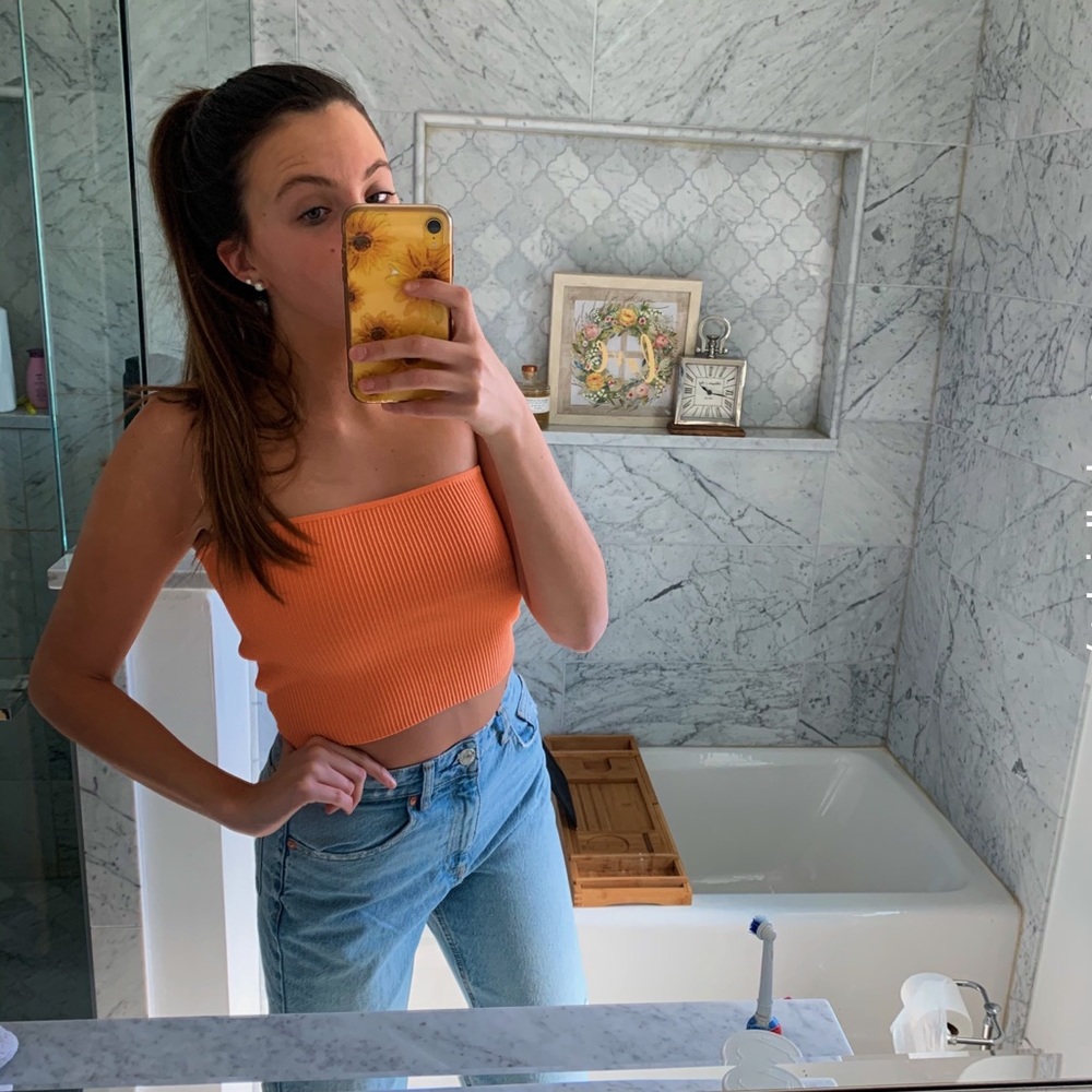 Neoprene neon orange top